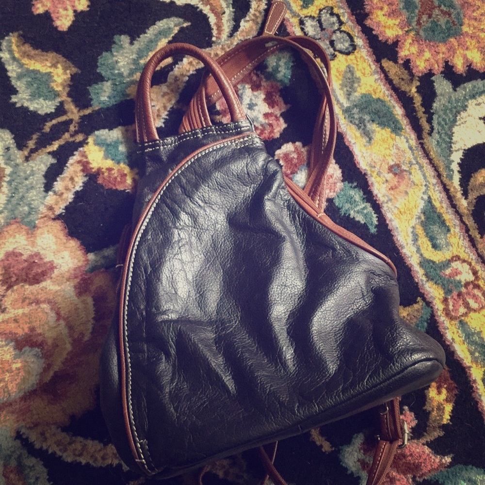 Vintage leather backpack
